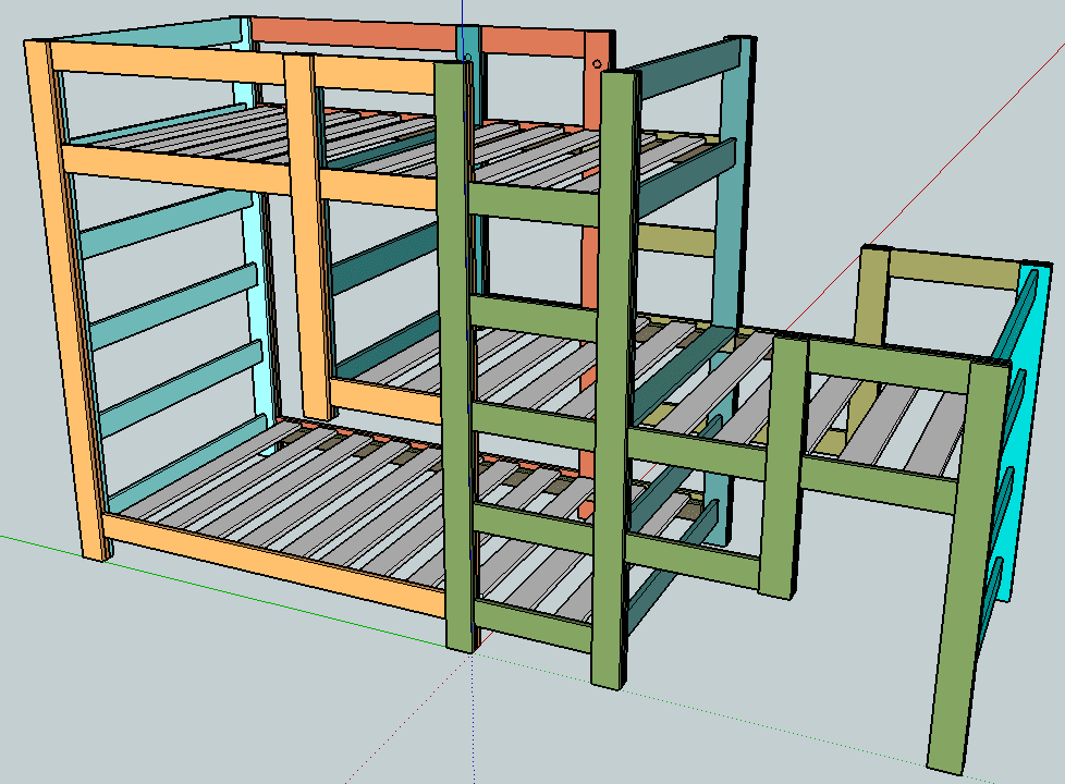 Triple Bunk Staggered Beds Ana White