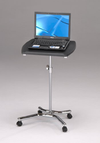 Chrome & Black Finish Adjustable Laptop Cart