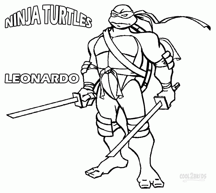 printable leonardo ninja turtle coloring page  clip art library