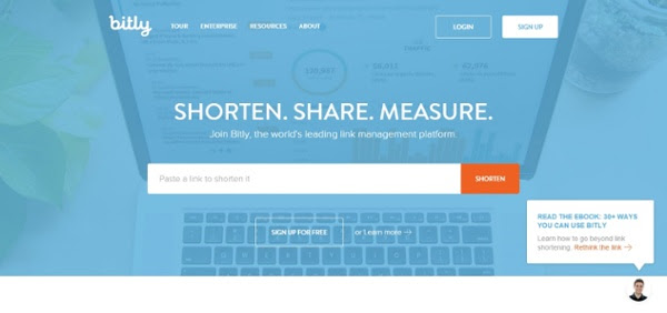 bit.ly homepage value proposition