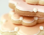 Still Life Food Photography 8 x 12 Print. Cookies, Pastel, Peach, Pink, White, Biscuits, Icing, Aqua, Pastel Blue - PhotographyByAnita