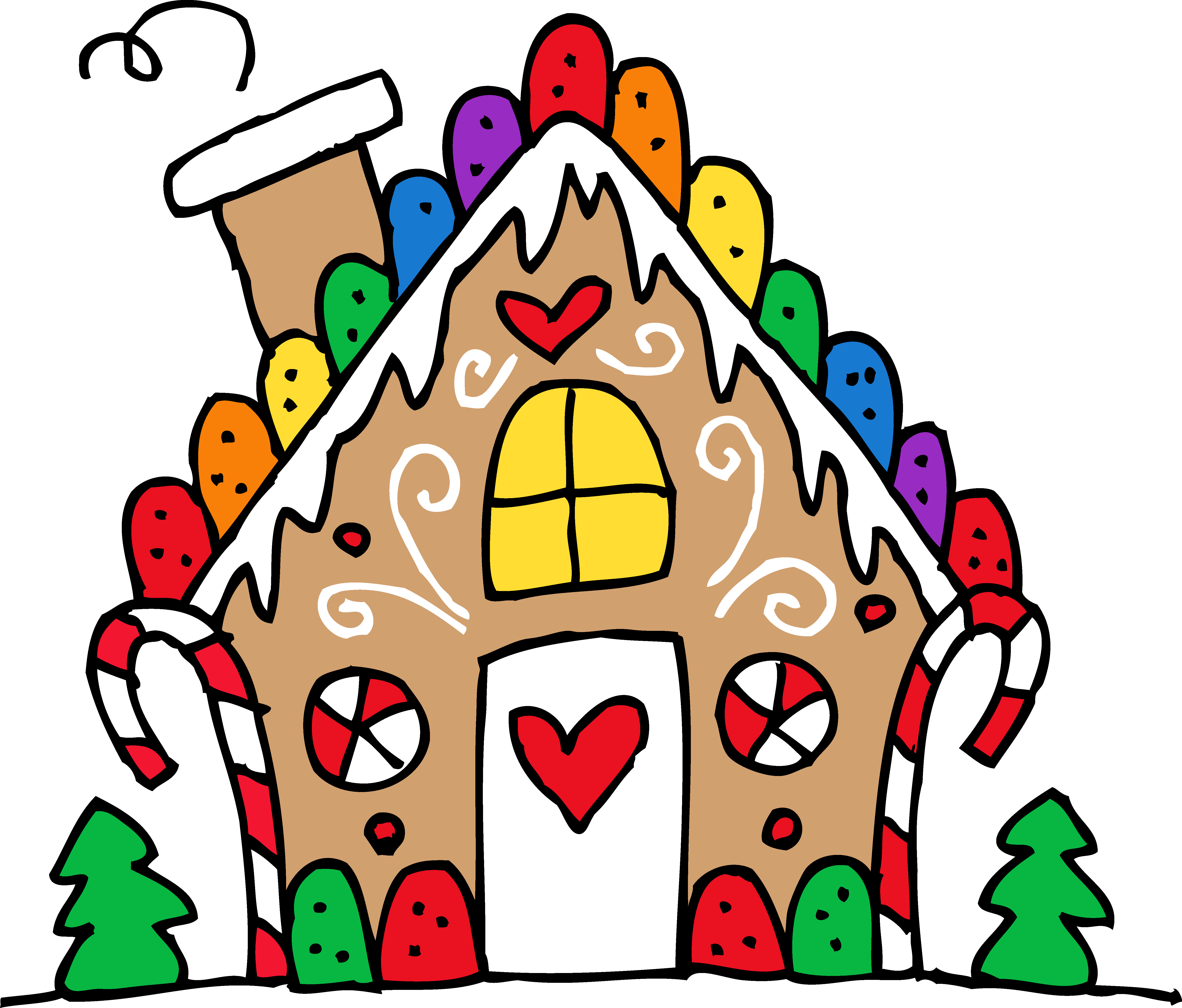 5677x4840 Cute Gingerbread House Clipart