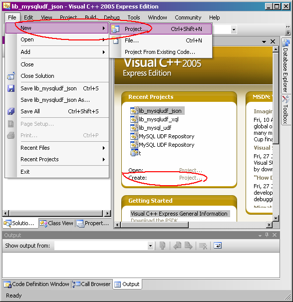 VC++EE-new-project-menu