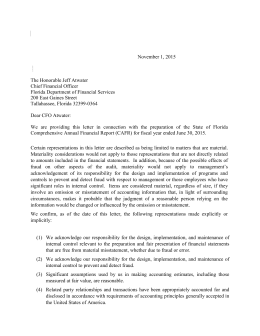 statement letter management financial Example Representation Letter of a Management