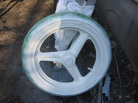 フロントホイールの塗装 バイク バイクるな毎日