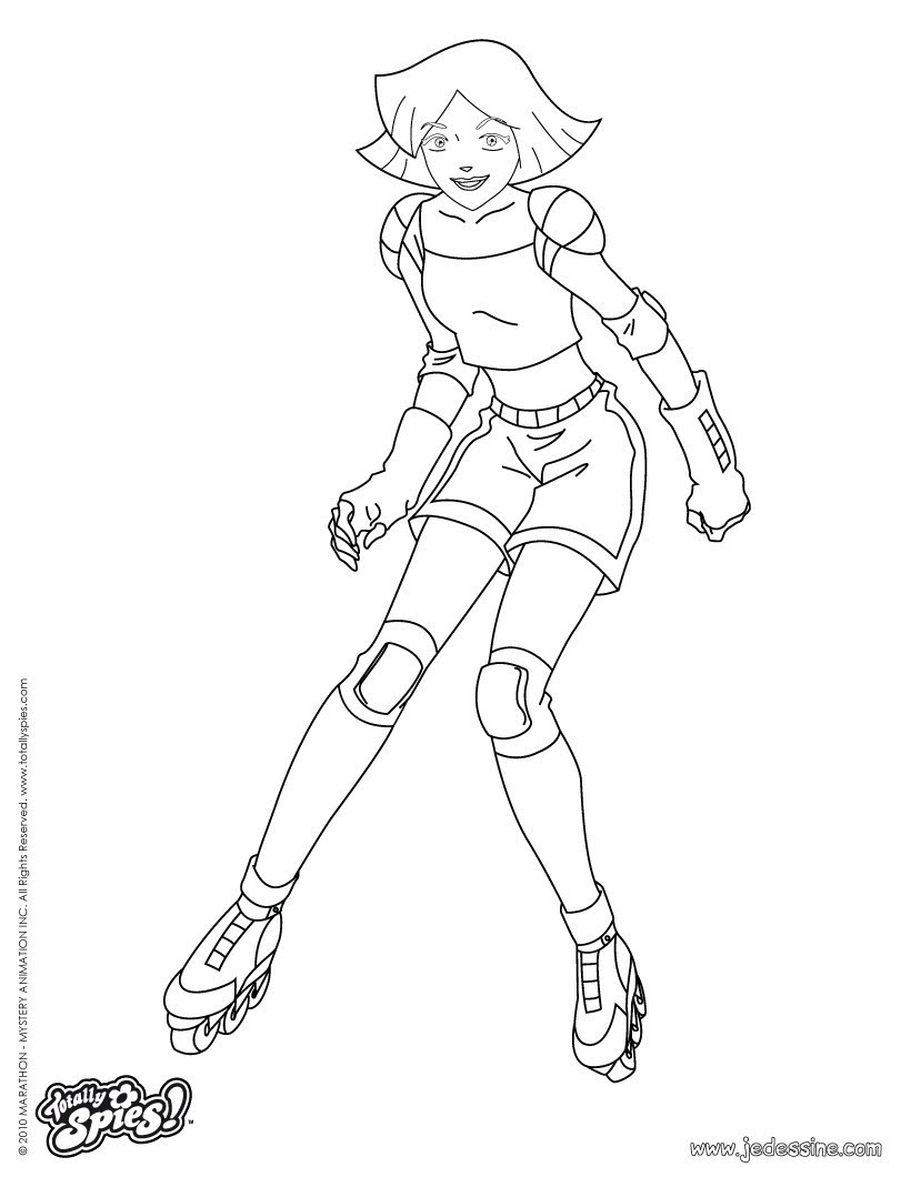 Clover fait du roller Coloriage Coloriage TOTALLY SPIES Coloriage CLOVER