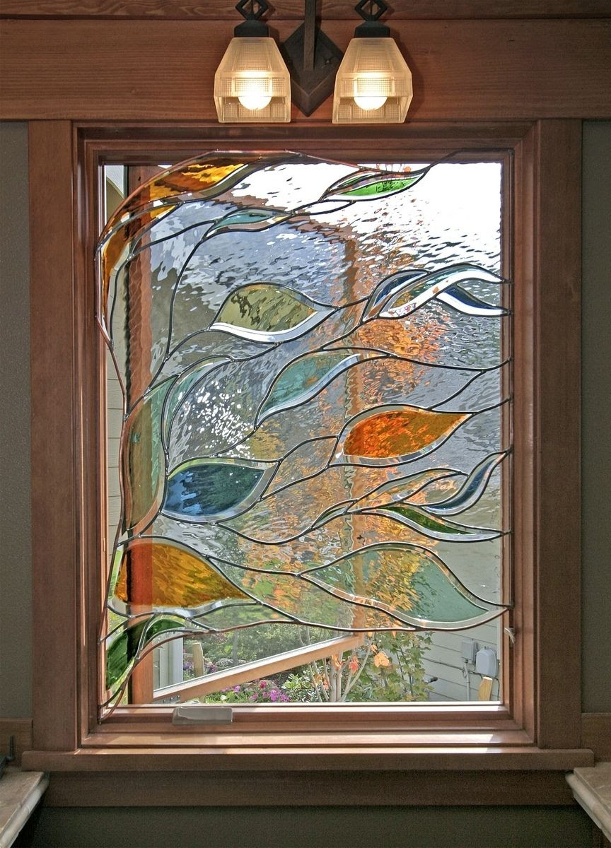 Handmade Stained Glass In A Bathroom Window by Isaac D ...