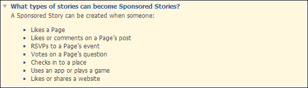 facebook sponsored stories