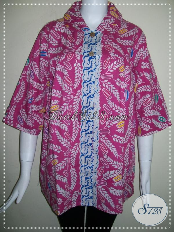Baju Batik Cewek Modern  Keren Terbaru Ukuran  XL  BLS646C 