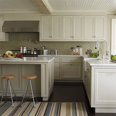 HOME DZINE Kitchen | Plain white melamine kitchen goes coastal
