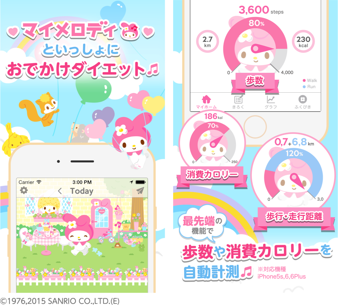 歩数と消費カロリーを自動で計測 今年40周年を迎えたマイメロディ とのコラボダイエットアプリ おでかけマイメロディ をリリース 株式会社nagisa