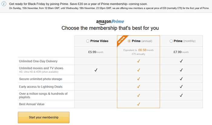 Amazon Prime Pre Black Friday Price Cut To 59 In The Uk Internet News Hexus Net