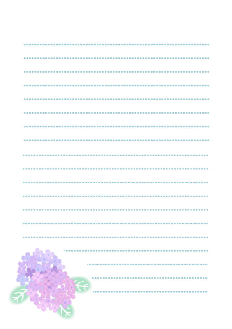 シンプル便箋 無料テンプレート あじさい Template Million テンプレートミリオン