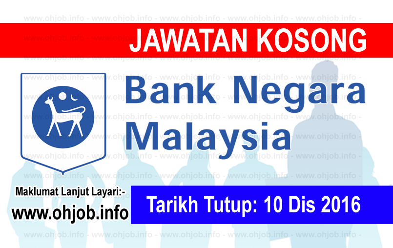 Jawatan Kerja Kosong Bank Negara Malaysia (BNM) logo www.ohjob.info disember 2016