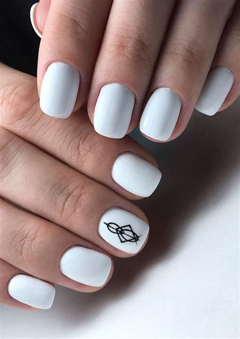 elegant acrylic white nail design  short square nails  summer