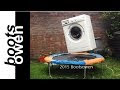 Washing Machine With A Brick Spinning Bounces On Trampoline