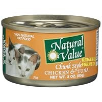 Natural Value Cat Food, Chunk Style Chicken & Tuna, 3-Ounce Cans