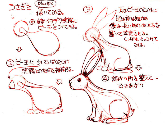 わーどなのイラスト修行日誌 うさぎを簡単に描いてみよう
