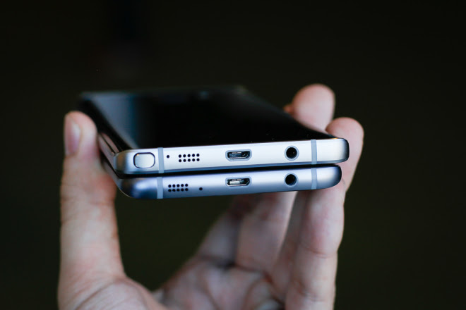 Samsung Galaxy S7 edge so dáng với Note 5