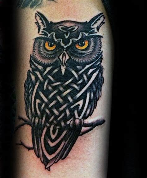 tribal owl tattoo designs  men masculine ink ideas