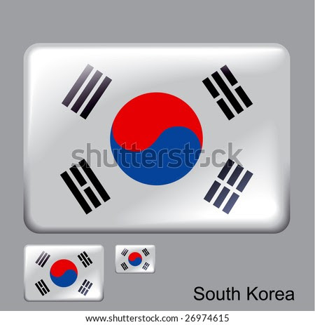 south korea and north korea flags. and north korea flags.
