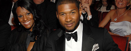 Usher (right) and his ex-wife Tameka Foster at the Tony Awards in 2007. (Wire Image)