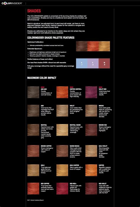 You can choose a suitable color from the nice 'n easy hair color chart by using the myshade tool on clairol's website. matrix colorinsider new shades matrix hair color matrix hair hair