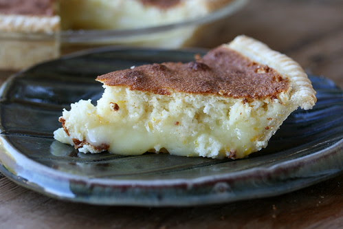 Meyer Lemon Sponge Cake Pie