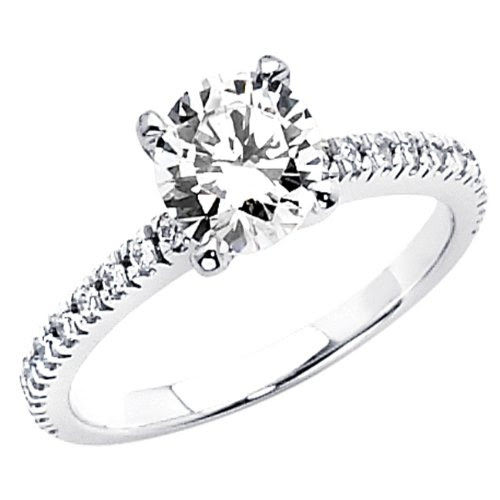 ... Top Quality Shines CZ Cubic Zirconia Ladies Solitaire Wedding