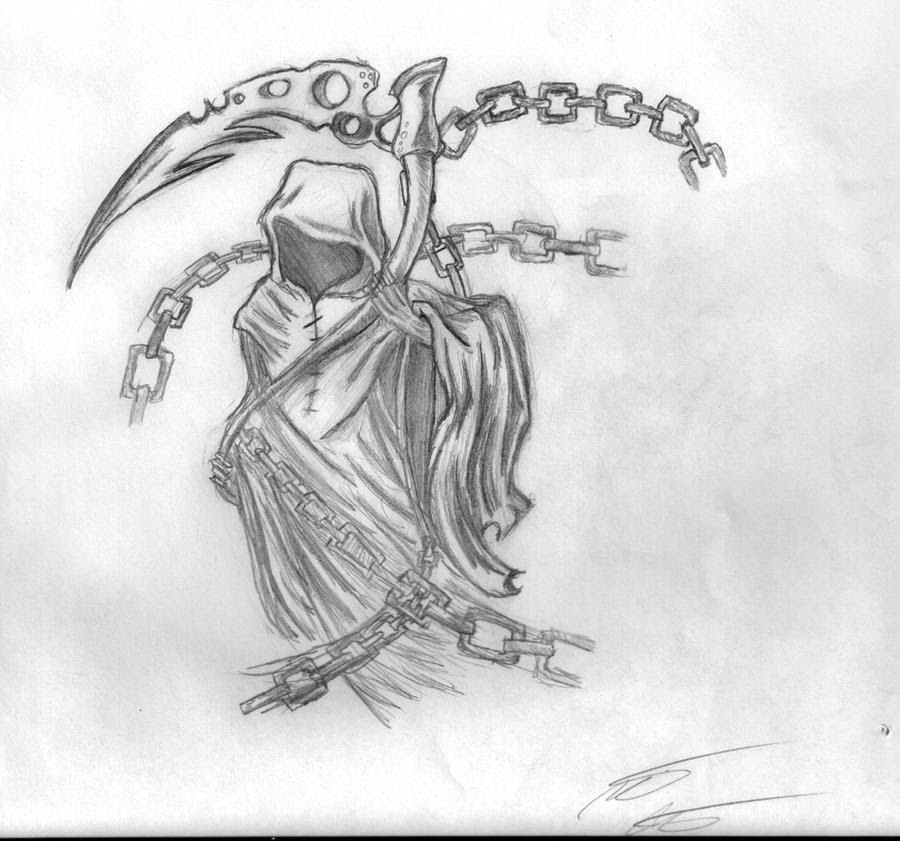 skull tattoo drawing. Grim Reaper Tattoo design by