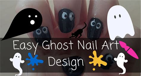 easy ghost nail art design