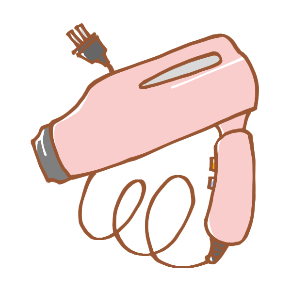 ピンク色のドライヤーのイラスト かわいいフリー素材が無料のイラストレイン