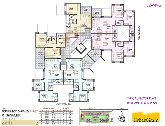 B2 1st & 3rd Floor - 2 BHK Flat for Rs. 25 Lakhs at Urbangram Kirkatwadi on Sinhagad Road Pune 411 024
