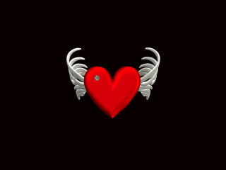 Wing Love Heart Hearts 3d wallpaper animated and screensaver for phone cell mobile skull skulls screensavers wallpapers phones mobiles effects animation firewosks flames flame