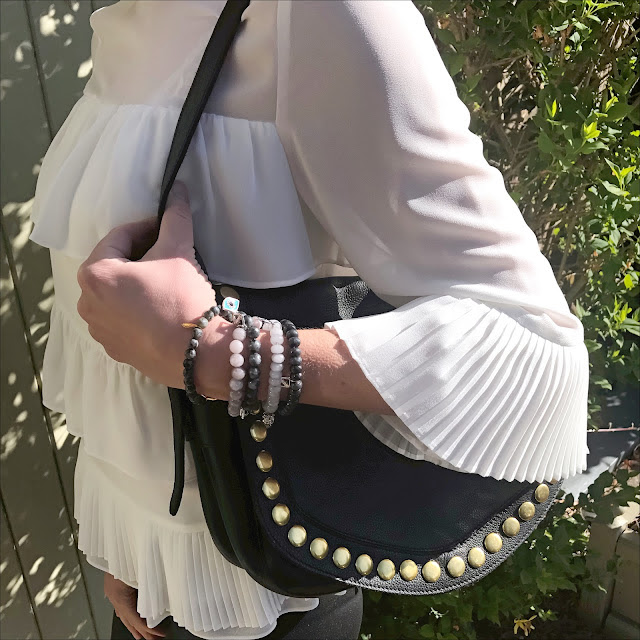 My Midlife Fashion, marks and spencer ruffle layer round neck ¾ sleeve blouse