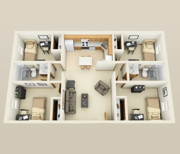 4 Bedroom Apartment\/House Plans 4 Bedroom Apartment\/House Plans