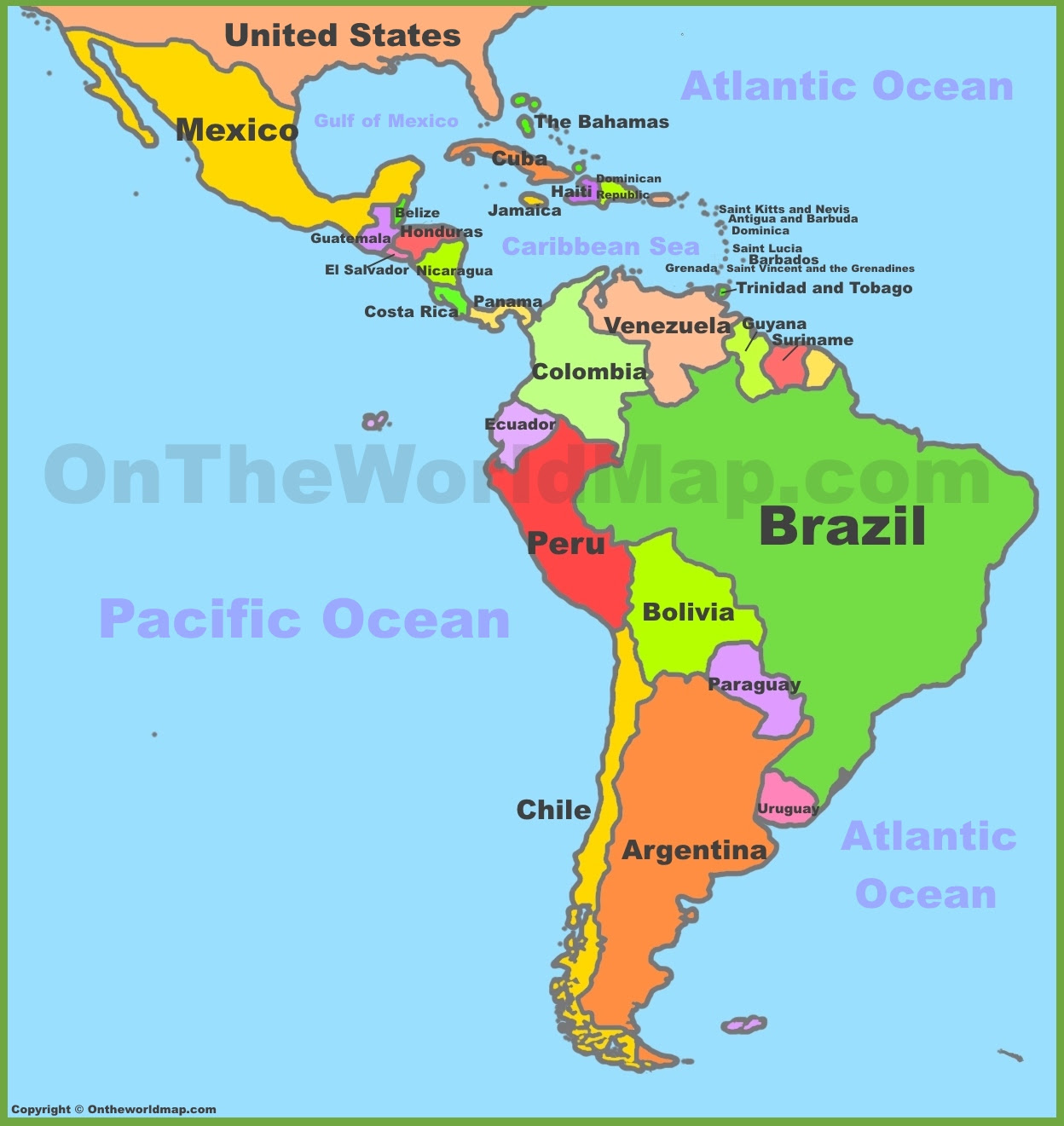 Map Of Southern America Map of Central and South America