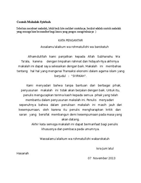 (DOC) Contoh Makalah Syirkah | Rahmat Rezky - Academia.edu