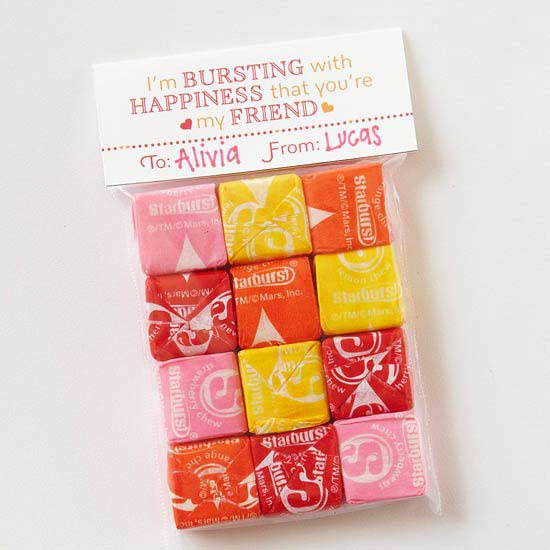Starburst Candies Valentine Tag