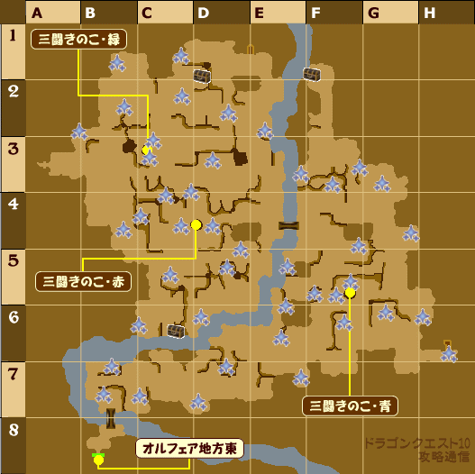 マップデータ プクランド大陸 ポポリアきのこ山 ドラクエ10攻略通信