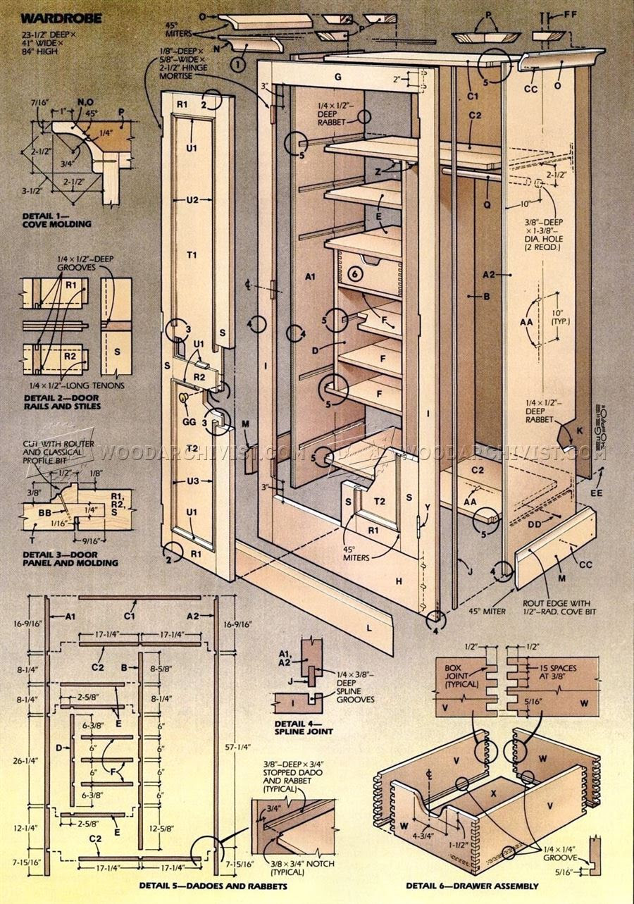 Wardrobe Plans • WoodArchivist