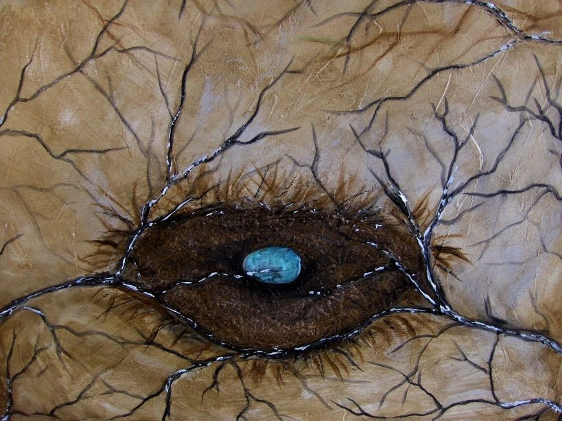 Family Nest - Bird and Birch Large Multi Media Painting