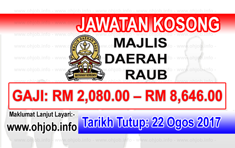 Jawatan Kerja Kosong Majlis Daerah Raub - MDRaub logo www.ohjob.info ogos 2017