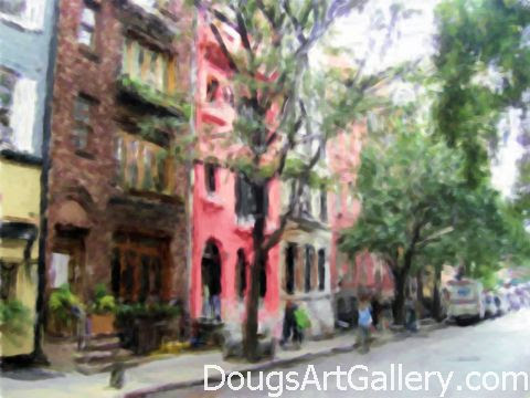 Galleries on The Pink House  Greenwich Village Nyc Artwork By Doug Dourgarian  120
