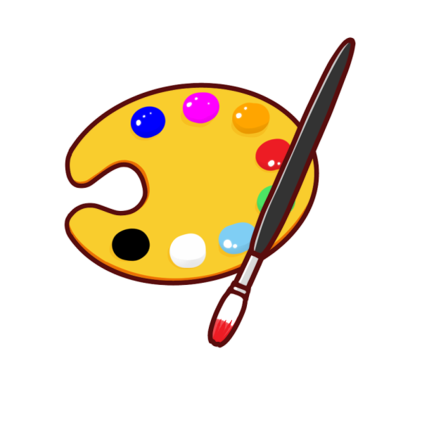絵筆とパレットのイラスト かわいいフリー素材が無料のイラストレイン