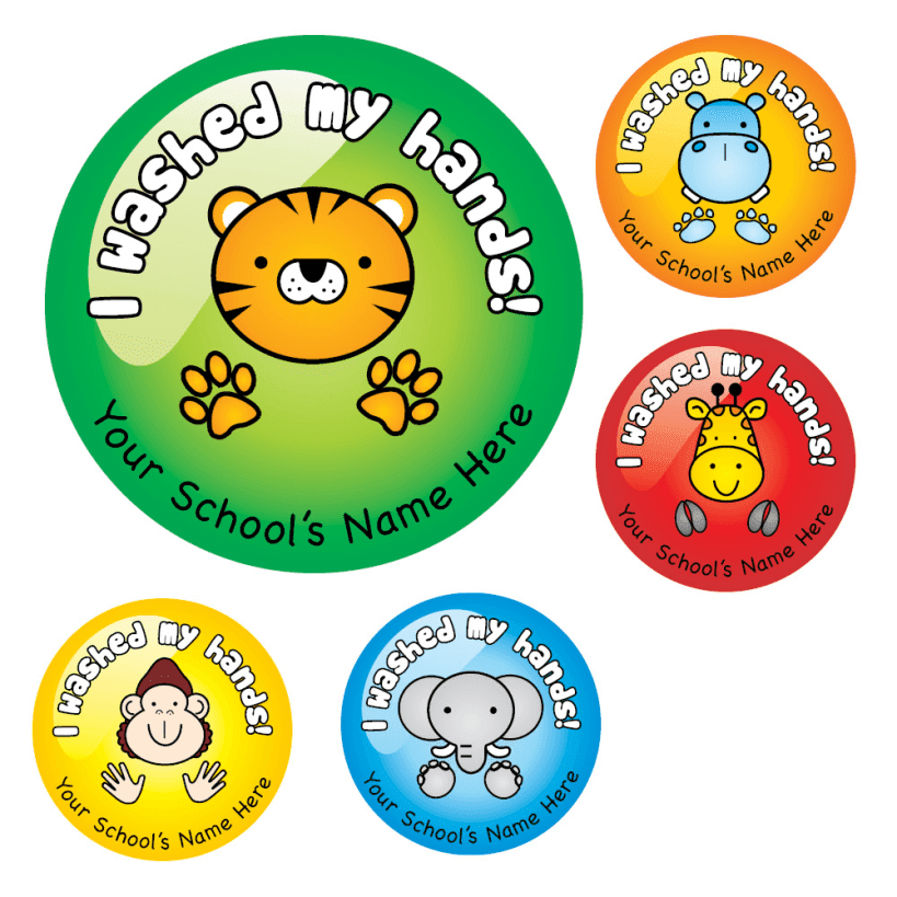 Washed Hand Animal Stickers | Stickers for Teachers