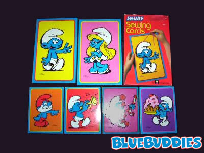 Smurf Sewing Cards.
