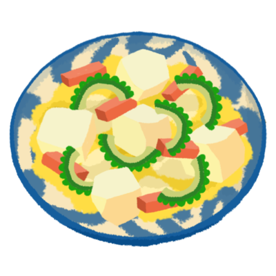 ゴーヤーチャンプルーの無料素材 イラスト沖縄 おきなわ