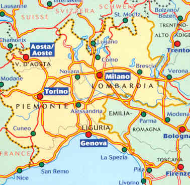 Cartina Geografica Italia Nord Ovest