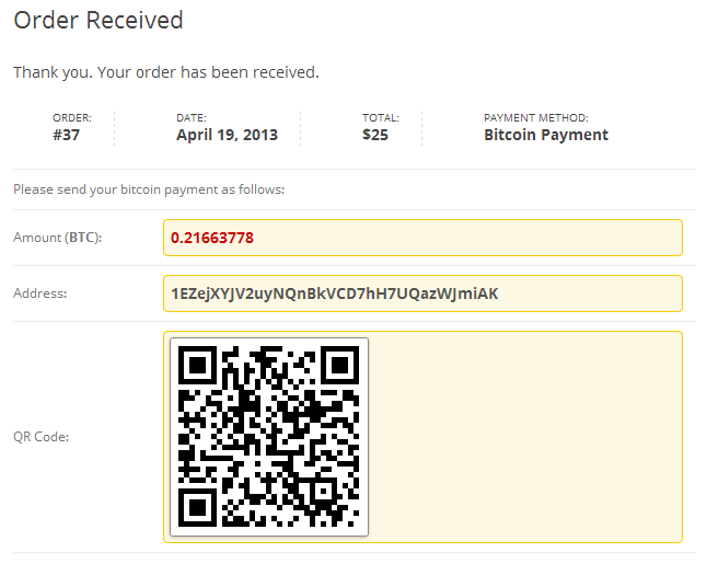 Bitcoin Payments for WooCommerce Screenshot 01